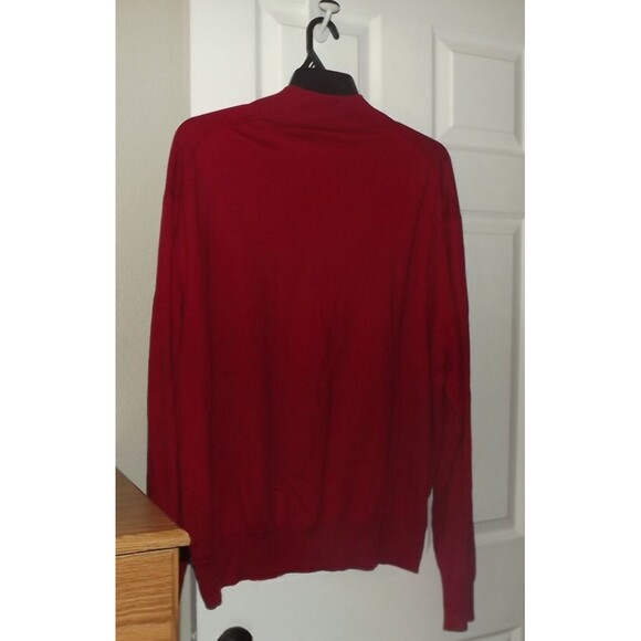 Orvis Sweater Cashmere Silk Blend Long Sleeve Mens XXL Red Knit 1/4 Zip Golf - Picture 3 of 3